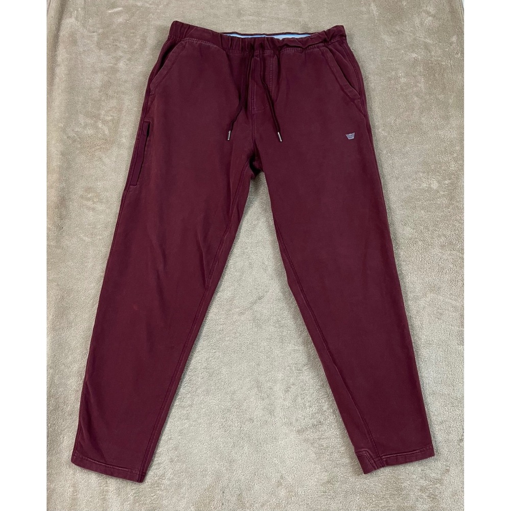 Mack Weldon Ace Sweatpants Pants Men's Large Burgundy Stretch Cotton GOOD
